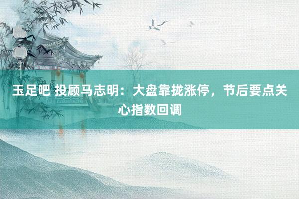 玉足吧 投顾马志明：大盘靠拢涨停，节后要点关心指数回调